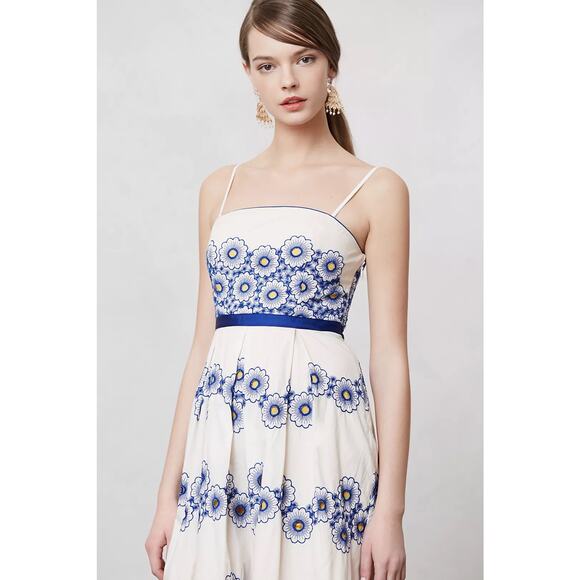 Anthropologie Moulinette Soeurs Forget Me Not Midi Dress Size 2 Floral Vintage - Picture 8 of 14